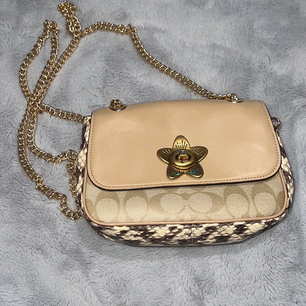 Small Coach bag with gold chain